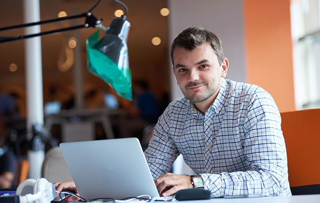 Man working at a laptop