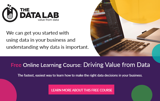 Banner advert for Online learning course: Driving value from data