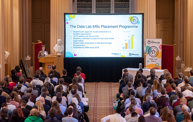 The MSc group sitting as an audience at an event