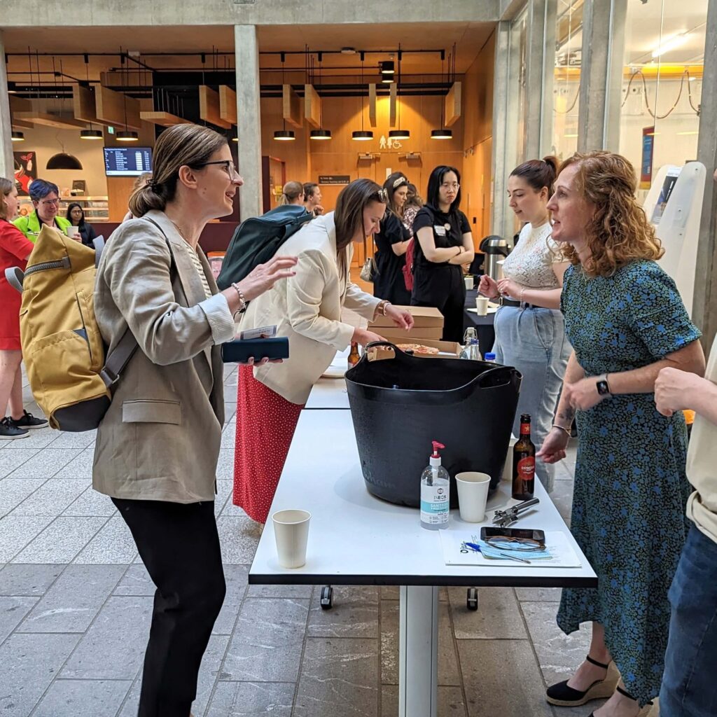 networking and pizza at scotland women in technolody and data event