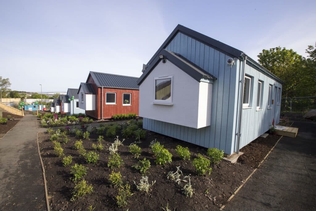 colourful homes made out of storage containers
