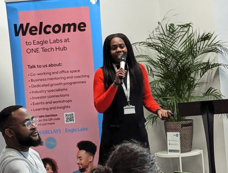 Ade gives her talk at Aberdeen Data Summit