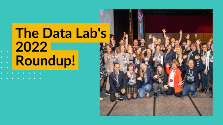 The Data Lab team photo with the caption, The Data Lab's 2022 roundup