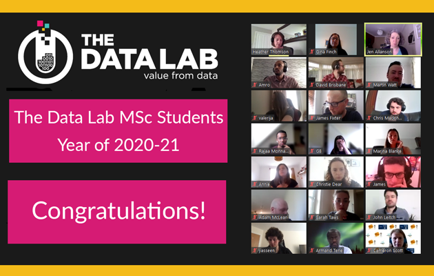 The Data Lab MSc students year of 2020-21 - congratulations
