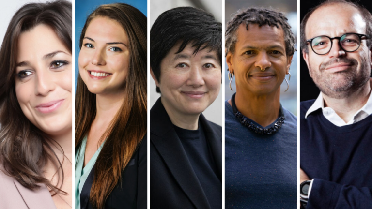photo split into 5 thumbnails of data fest keynote speakers: Anna Brailsford, Katherine Rahill, Yuko Itatsu, Moriba Jah, Paolo Benanti